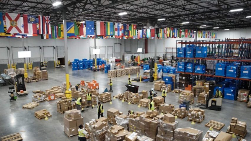Direct Relief's 155,000-square-foot warehouse.